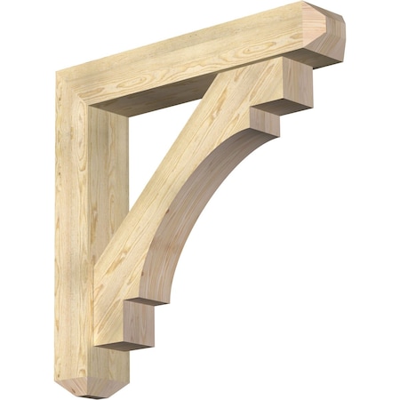 Ekena Millwork Merced Craftsman Rough Sawn Bracket w/ Offset Brace, Douglas Fir, 8"W x 44"D x 44"H BKT0806X44X44MRC04RDF